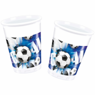 10 stk plastik kopper fodbold GOAL Blå 200 ml